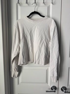 All Saints Sweatshirt Womens Size Medium Tan Cropped Pullover Casual